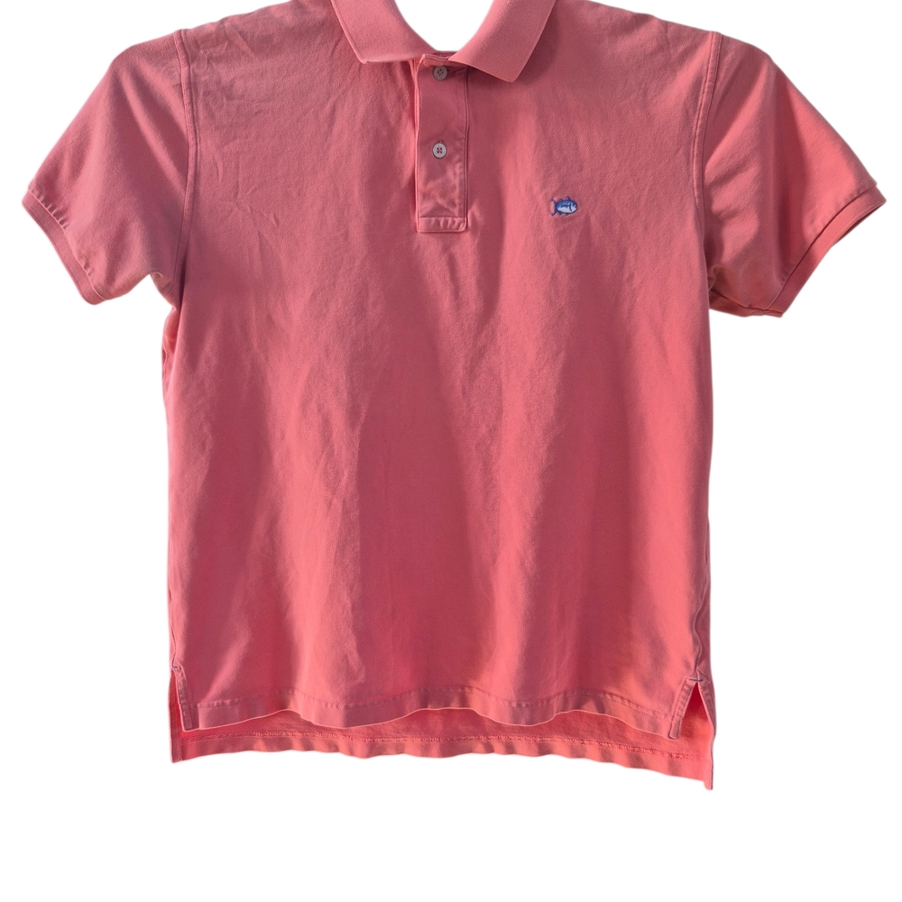 Men's Southern Tide L Coral Skipjack Polo Shirt, Size Medium.